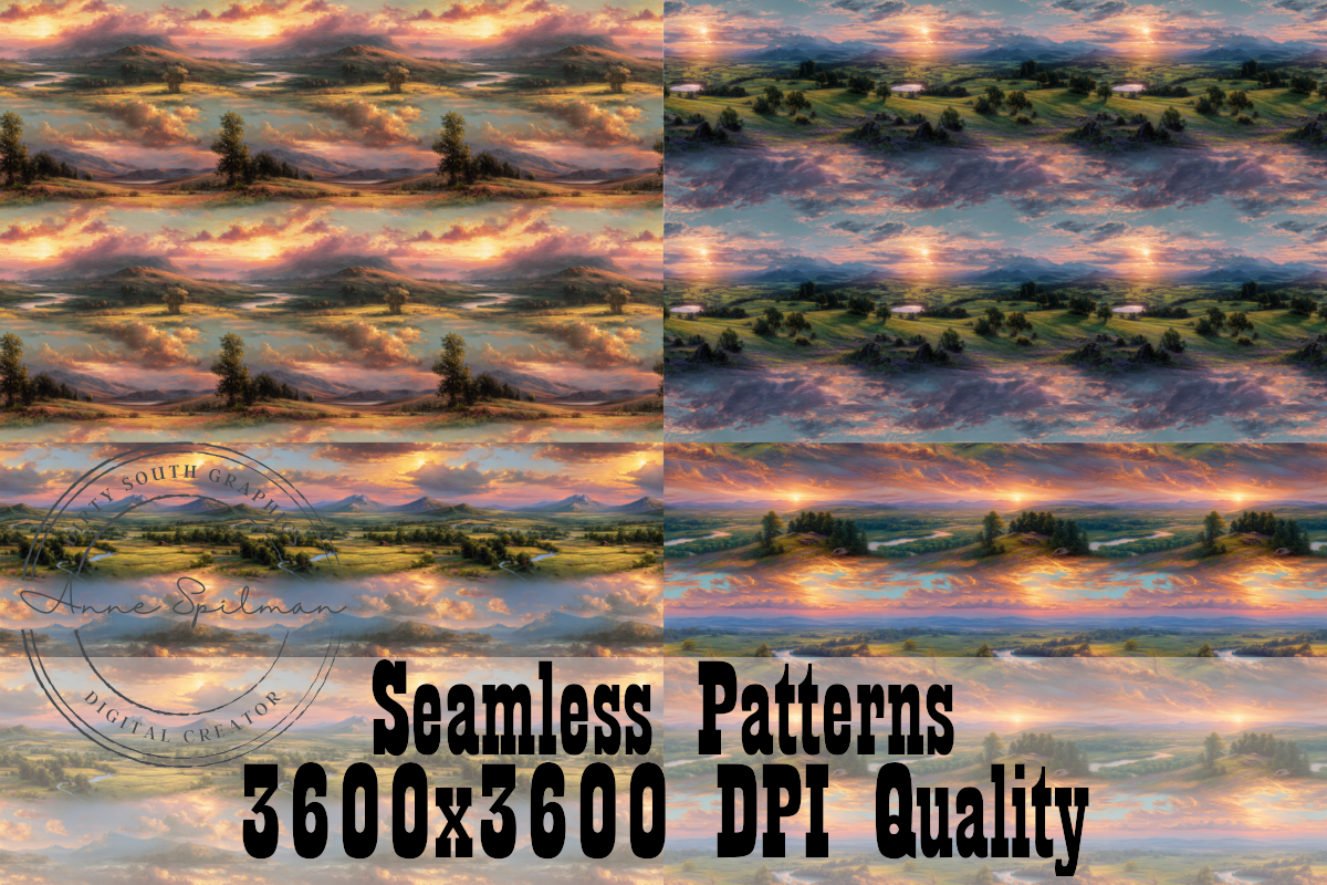 Heavens Meet Earth Seamless Patterns Graphic by Dirty South Graphics ...