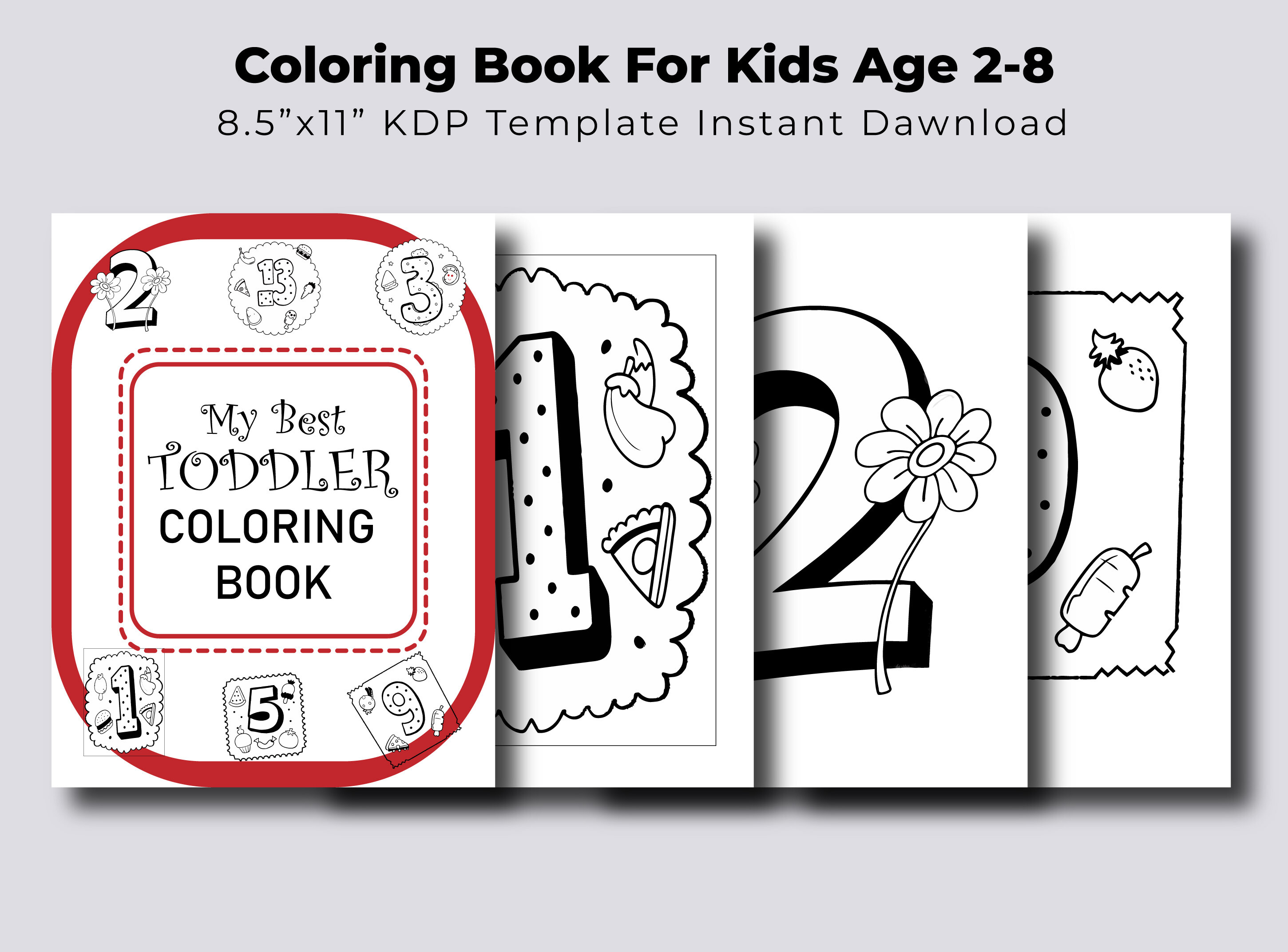 Number Coloring Book for Kids Age 2-8 Graphic by evansifat2 · Creative ...