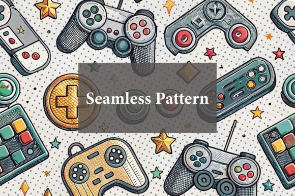 Retro Arcade Pixel Icons Pattern