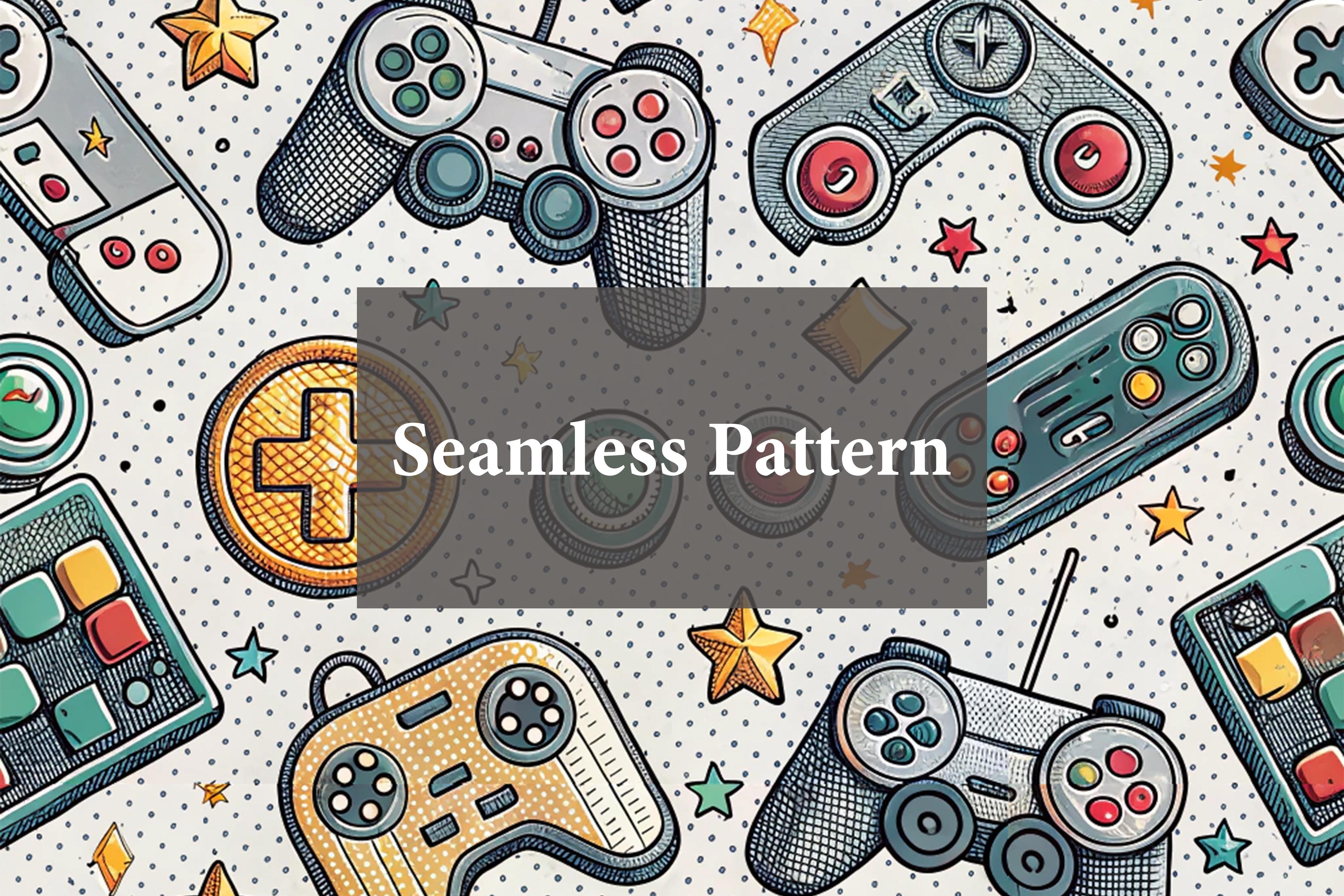 Retro Arcade Pixel Icons Pattern