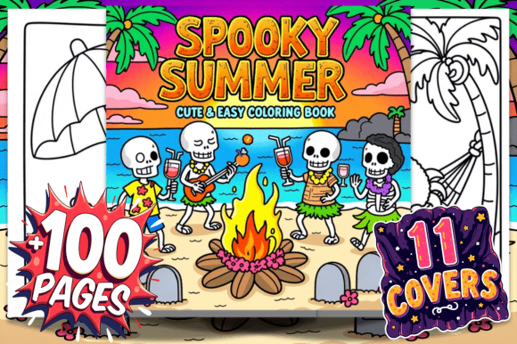 Spooky Summer Bold & Easy Coloring Book