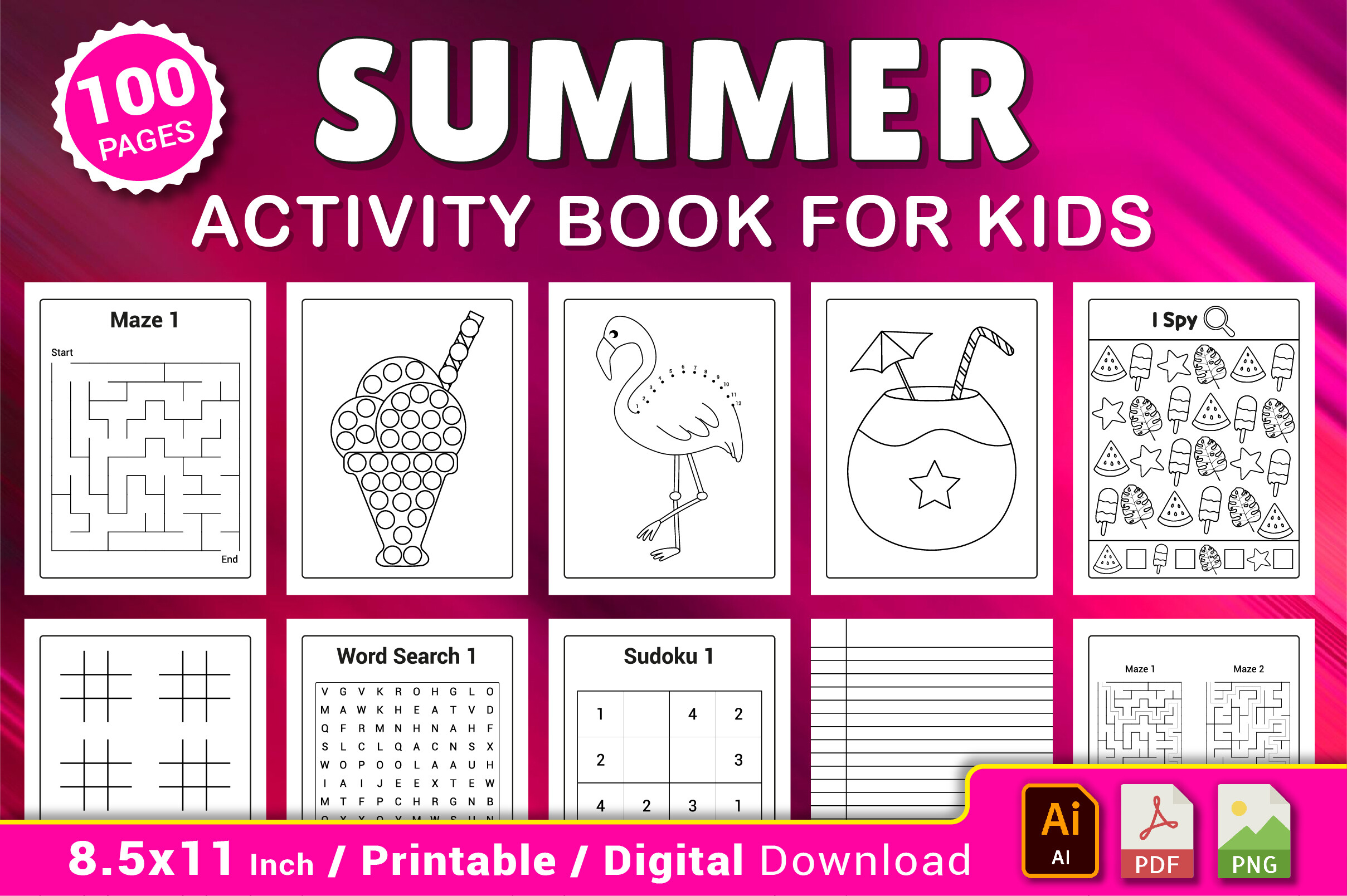 Summer Activity Book for Kids