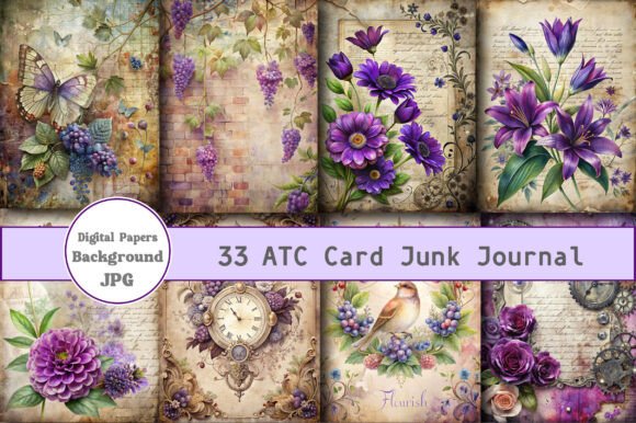 ATC Card Junk Journal digital planner cover