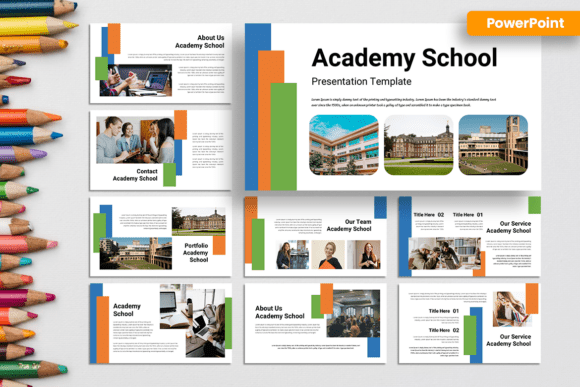 Preview of Academy School - PowerPoint Template education presentation template