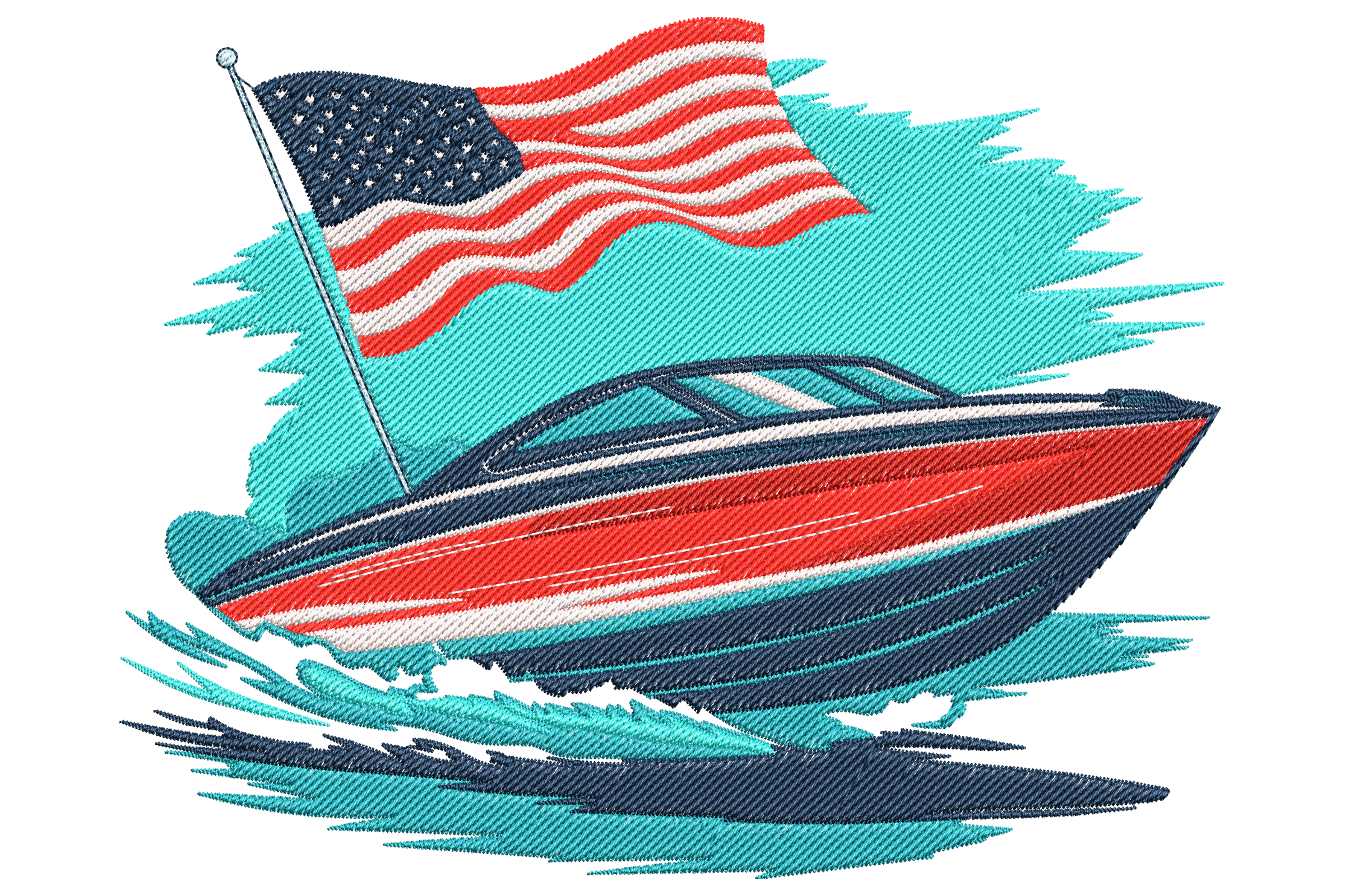 Boat with American Flag