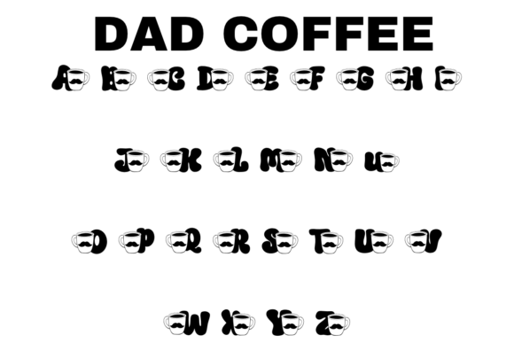 Dad Coffee Font PNG with transparent background - Preview 1