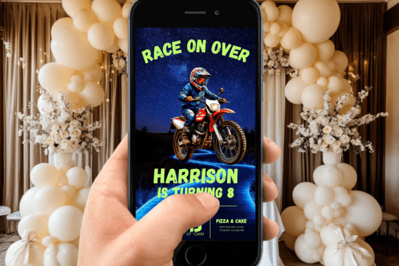 Dirt Bike Motocross Birthday Invitation