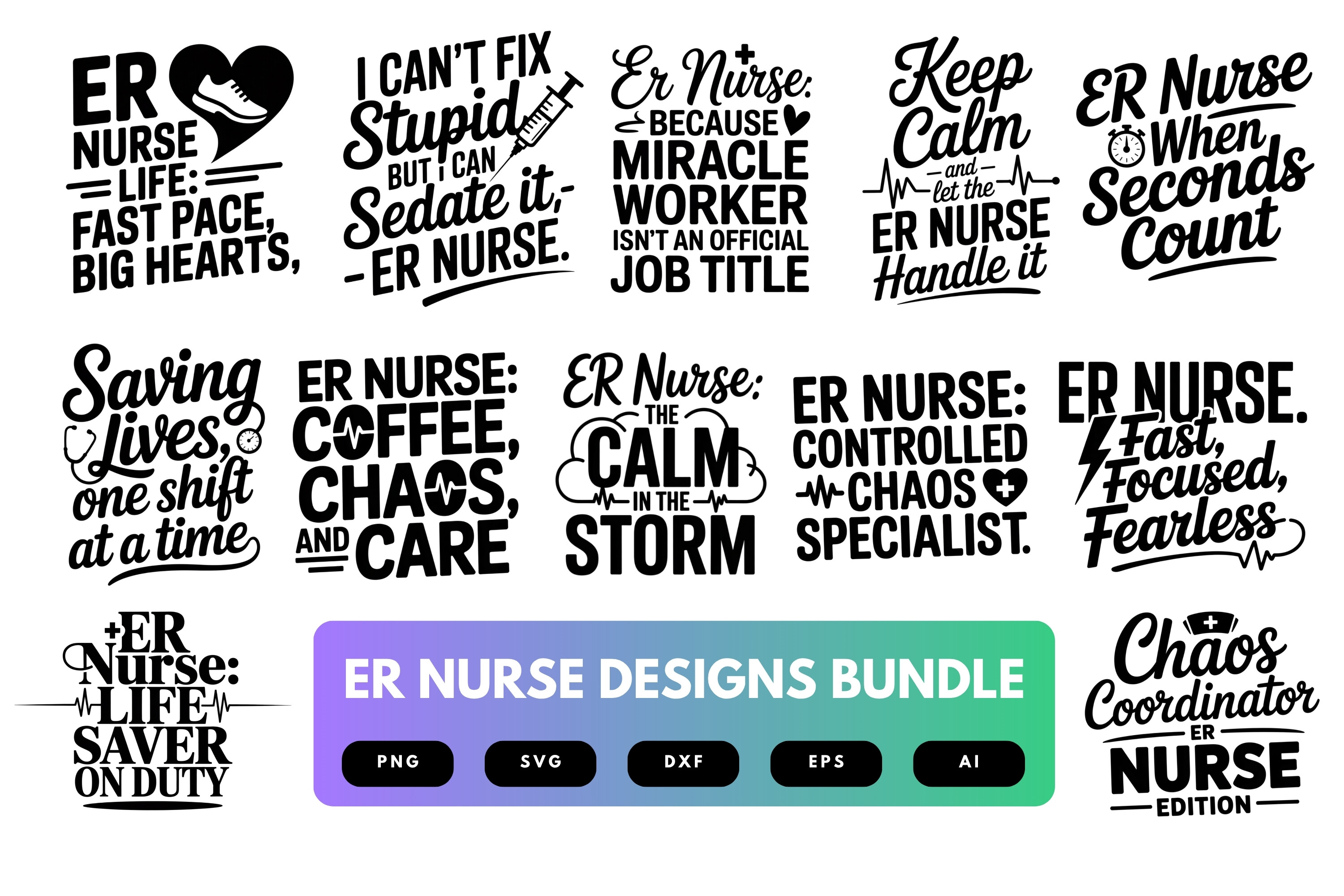 ER Nurse SVG Bundle