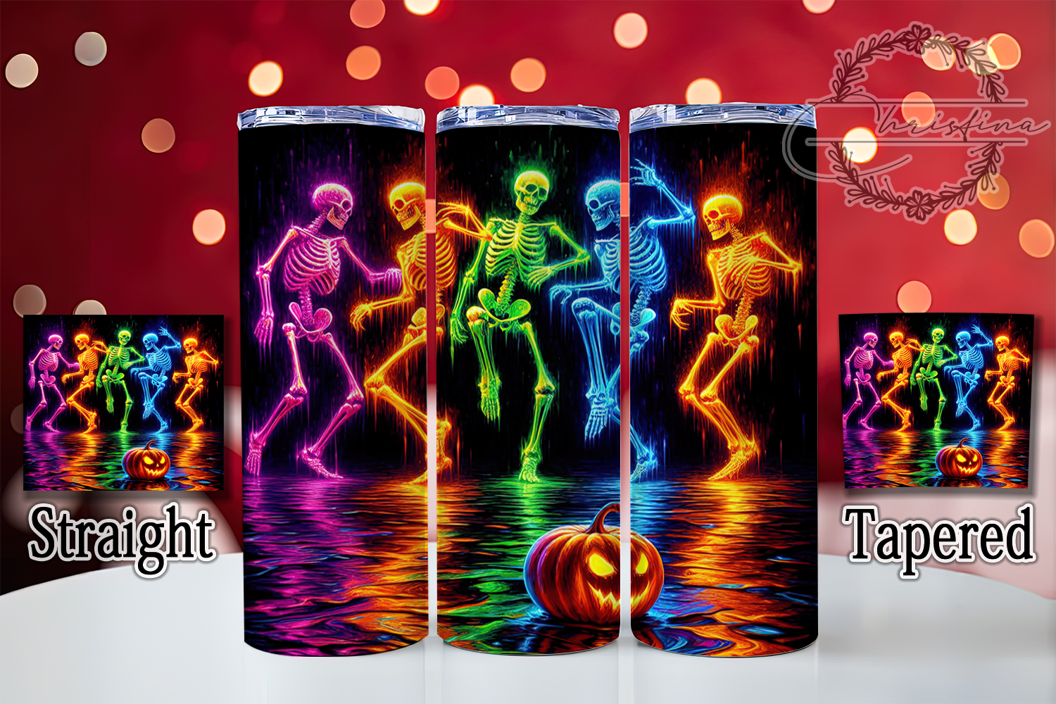 Glow-in-the-Dark Neon Skeleton Tumbler