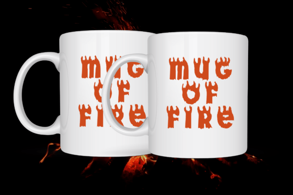 Handwriting Fire Font PNG with transparent background - Preview 3