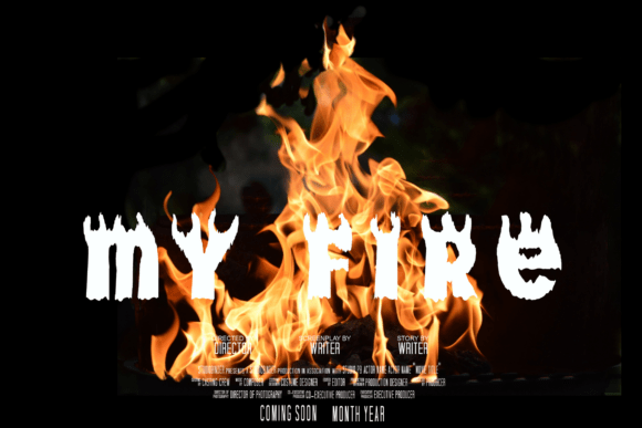 Handwriting Fire Font PNG with transparent background - Preview 6