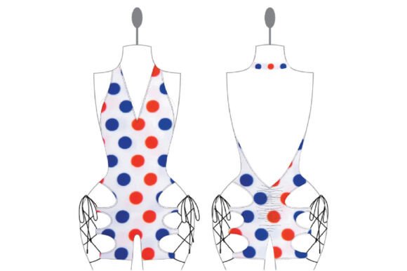 Romspattern™ Lace-Up Bodysuit