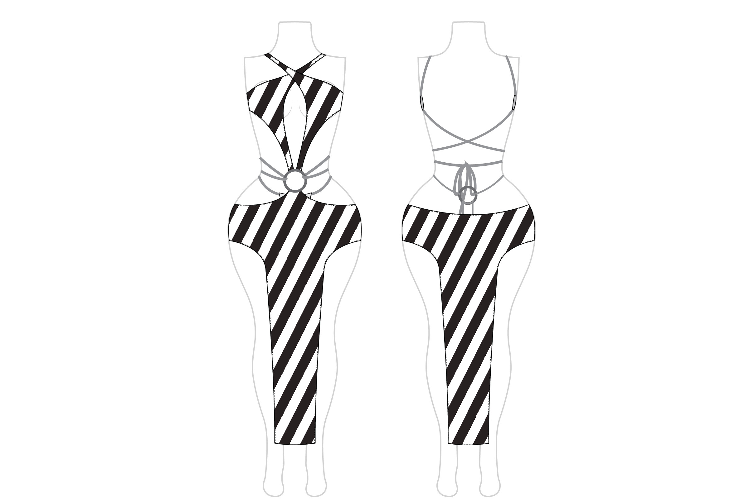 Romspattern™ MonoStrap Ring Bodysuit