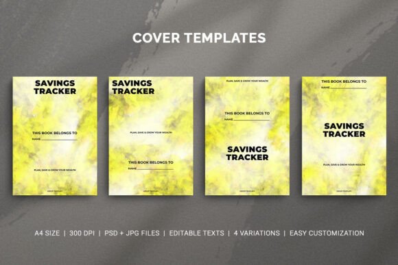 Savings Tracker Cover Templates for KDP