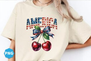 4th of July America Coquette Cherry Png Graphic by SADY DESIGN ...