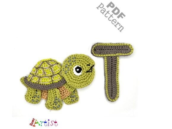 Crochet Animal Alphabet T Turtle Pattern