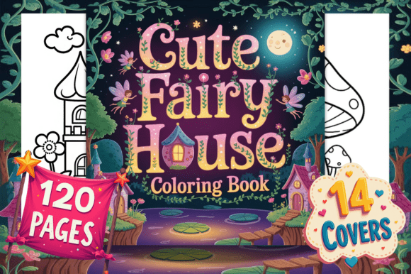 Cute Fairy House Coloring Pages for Kids