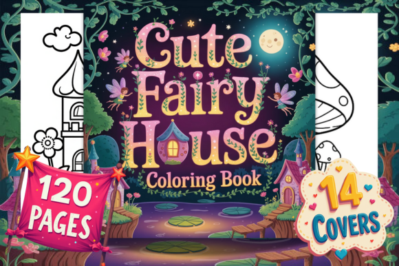 Cute Fairy House Coloring Pages for Kids