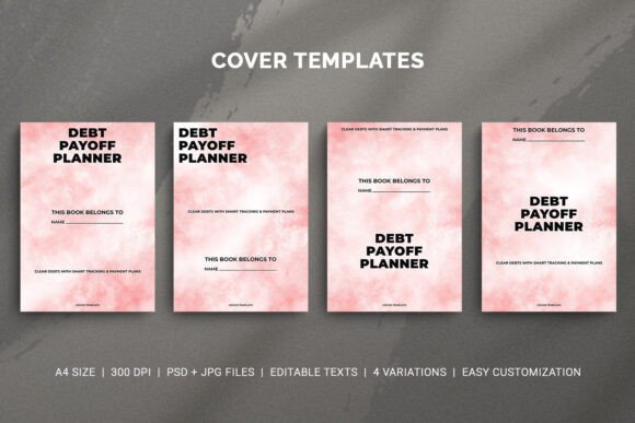 Dept Payoff Planner Cover Template Set