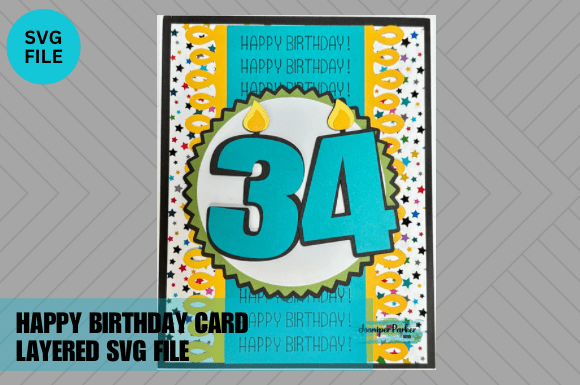 Happy Birthday Masculine Card SVG File
