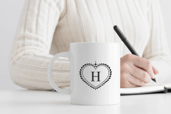 Loveheart Monogram Font PNG with transparent background - Preview 2