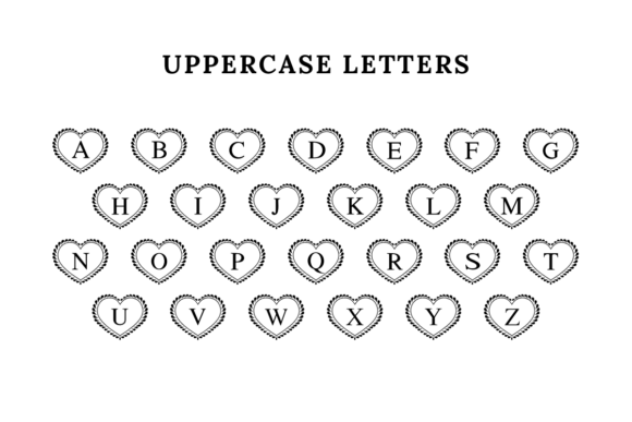 Loveheart Monogram Font PNG with transparent background - Preview 6