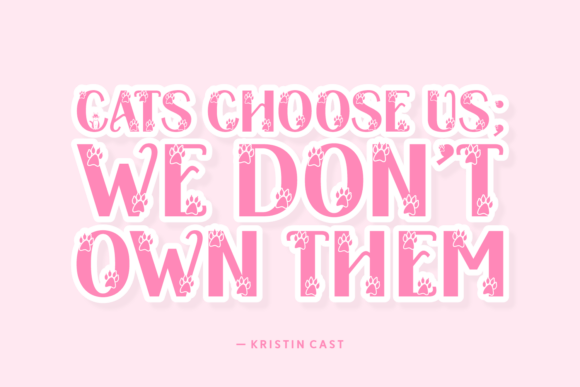 Meowy Kitties Font PNG with transparent background - Preview 2