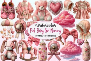Pink Baby Girl Nursery Clipart. Graphic by CitraGraphics · Creative Fabrica