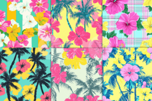 Pink Tropical Summer Digital Paper Graphic by Nam Tiwa · Creative Fabrica
