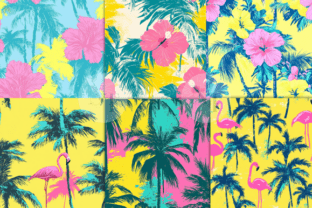 Pink Tropical Summer Digital Paper Graphic by Nam Tiwa · Creative Fabrica