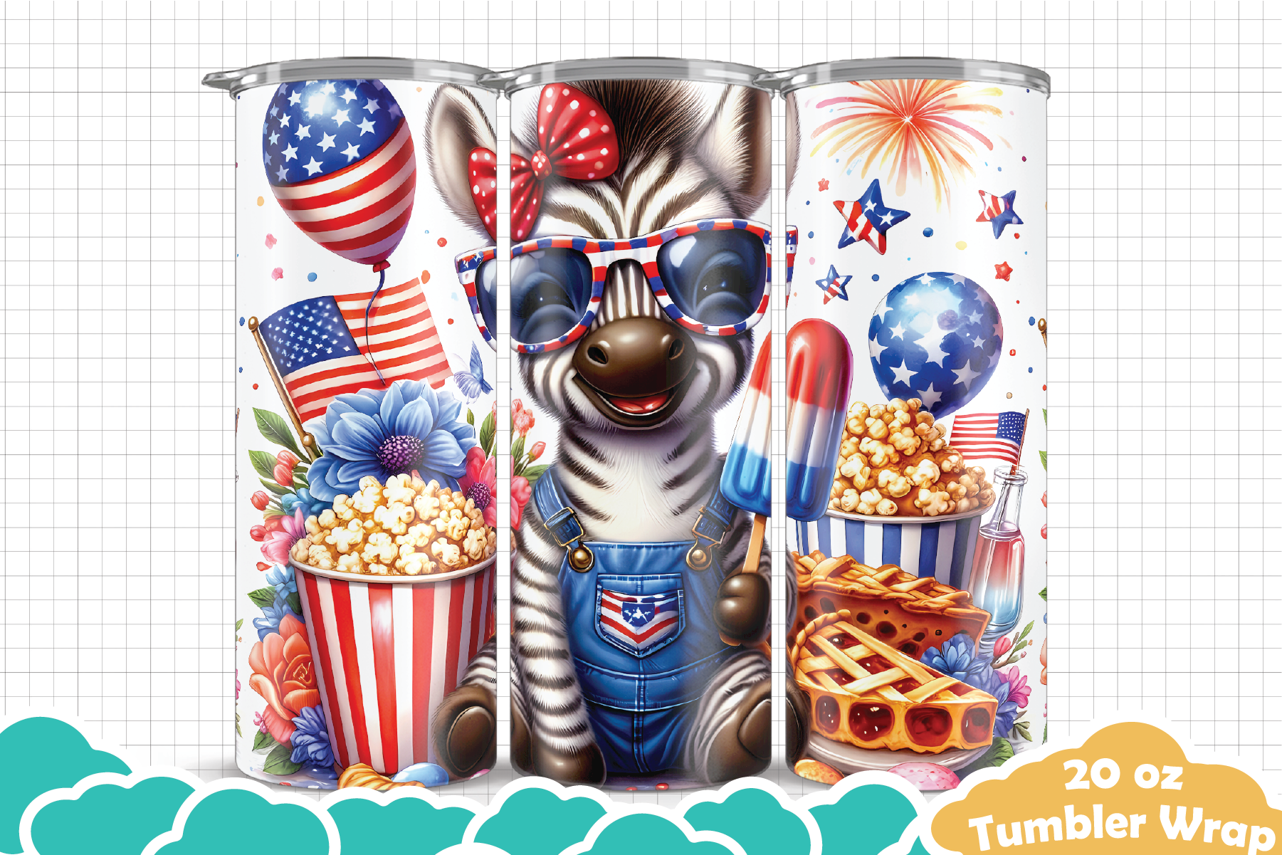 Zebra 4th of July Tumbler Graphic by MindDiaryWrap · Creative Fabrica