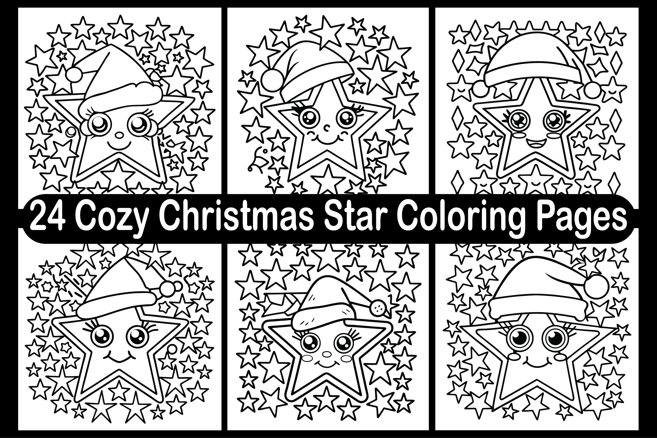 24 Cozy Christmas Star Coloring Pages