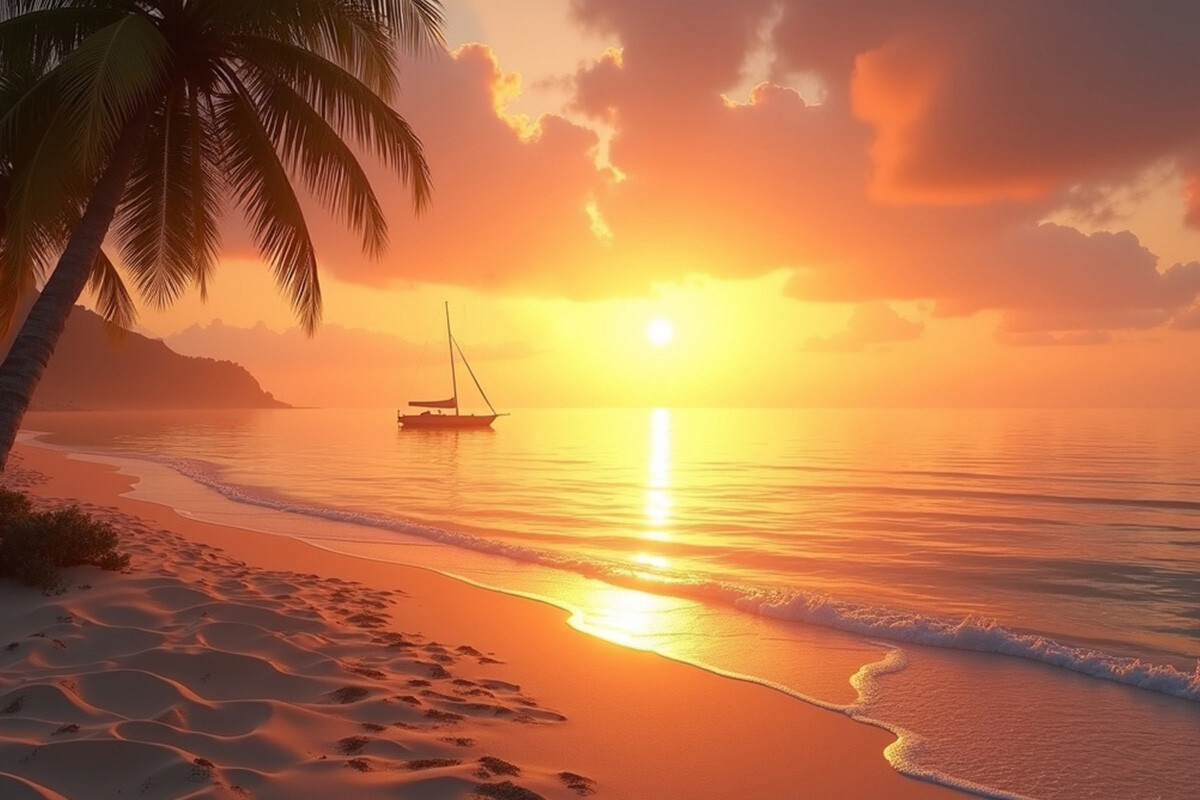 A Magical Sunset Beach Slow Motion B-Roll