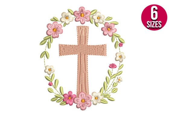 Cross with Floral Wreath