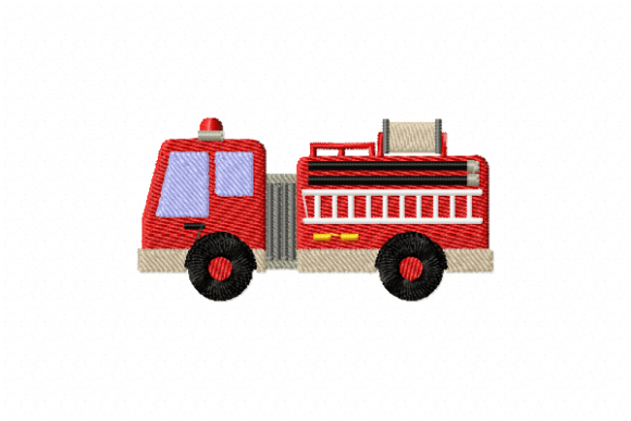 Fire Truck Embroidery Design
