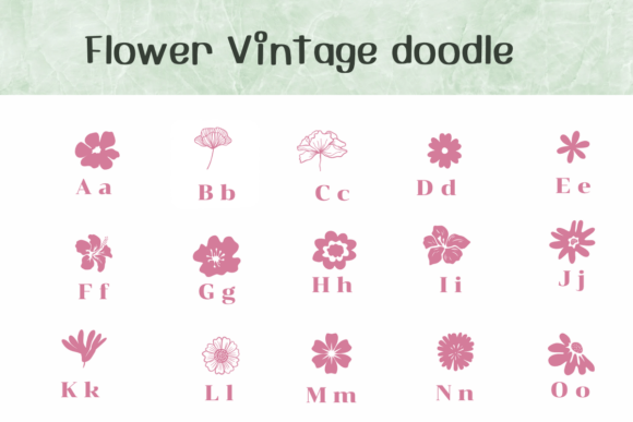 Flower Vintage Doodle Font - Preview 1