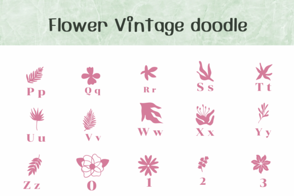 Flower Vintage Doodle Font - Preview 2