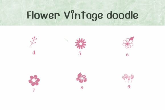 Flower Vintage Doodle Font - Preview 3