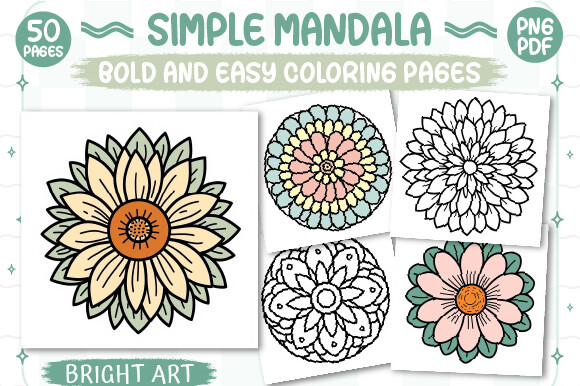 Simple Mandala Coloring Book