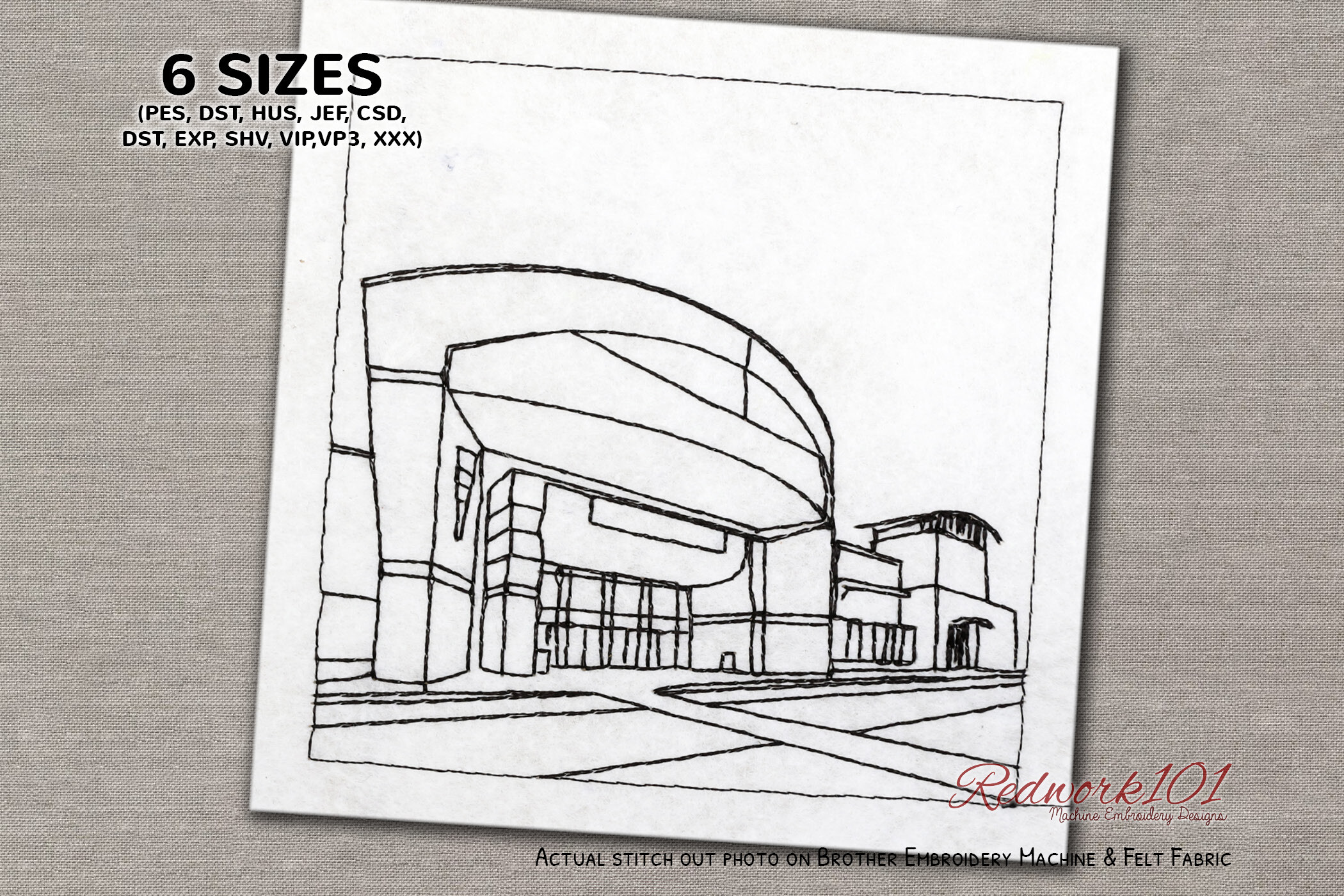 Stylish East Towne Mall Redwork Design