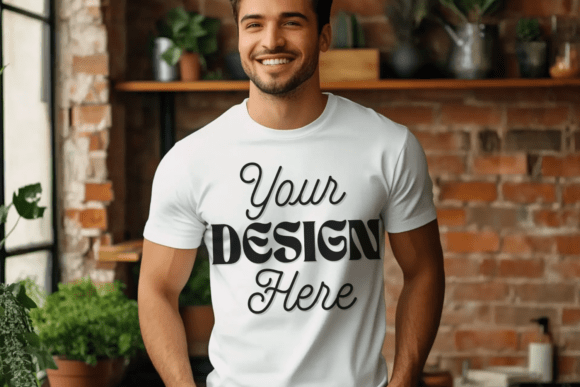 White Bella Canvas 3001 Men Mockup 7