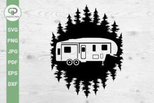 5th Wheel RV Camper SVG Camping SVG Graphic by GPDigitalines · Creative ...