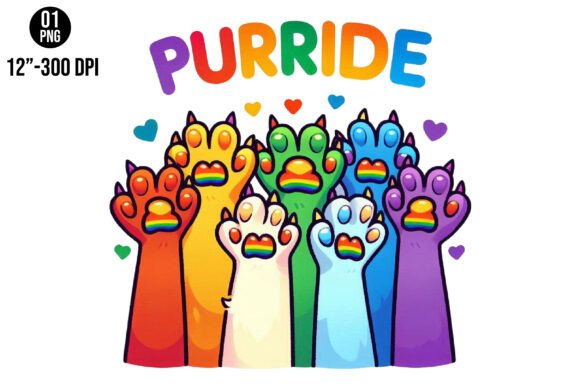 Funny Pride Month Cat Sublimation. Graphic Illustrations By Dream Hill
