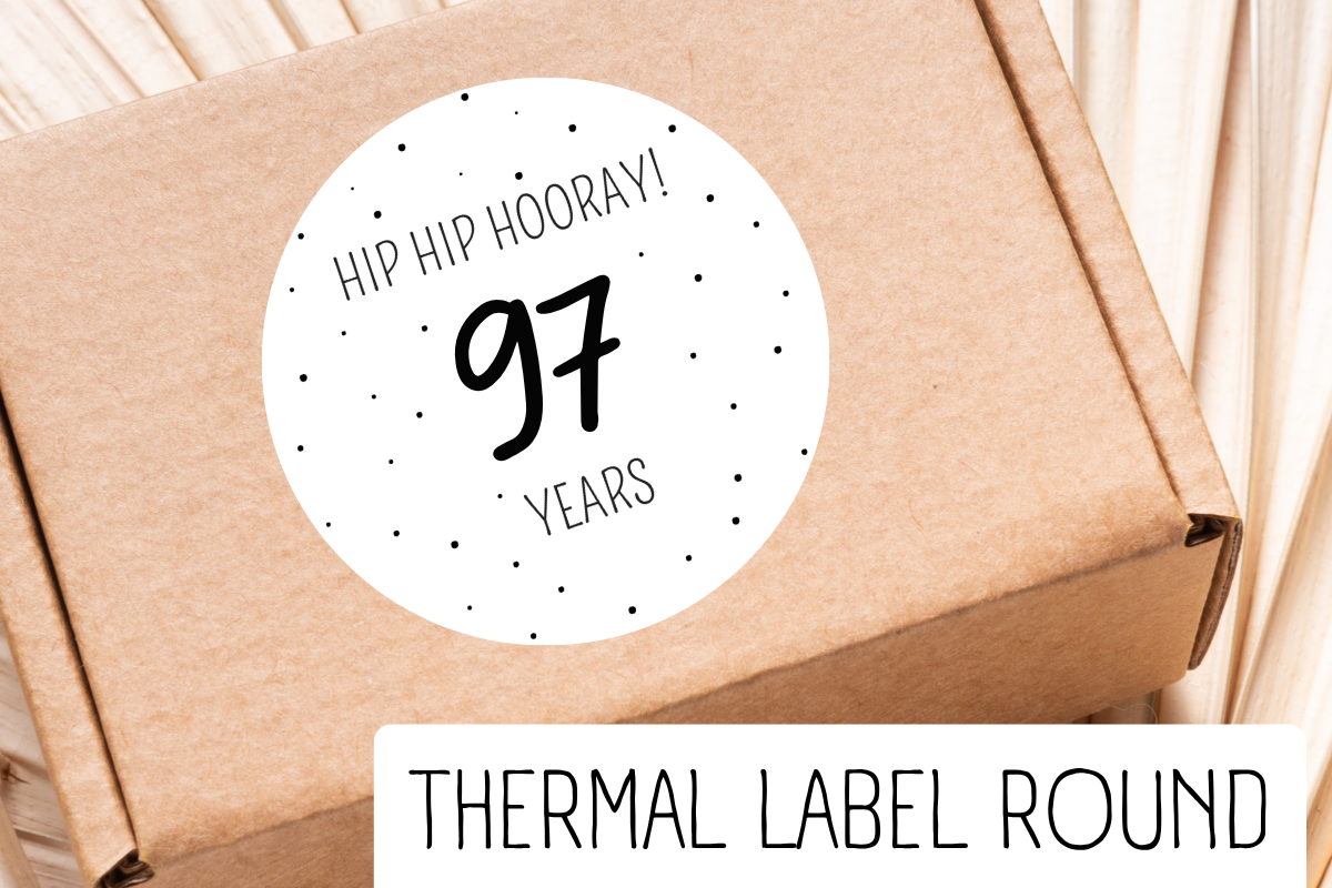 Label 97 Hip Hip Hooray Thermal Label Sticker 97 Graphic by Customizables ...