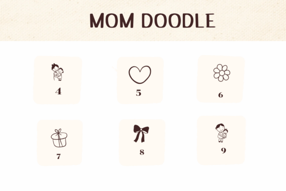 Mom Doodle Font PNG with transparent background - Preview 3