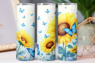 Sunflower Butterfly Tumbler Wrap 20oz Graphic by Dream Studio MAX ...
