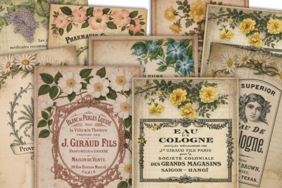 A4 Vintage Perfume Advert Papers