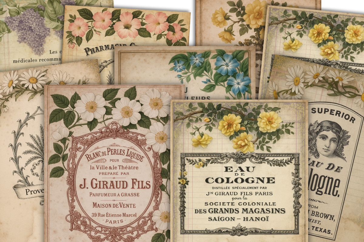A4 Vintage Perfume Advert Papers