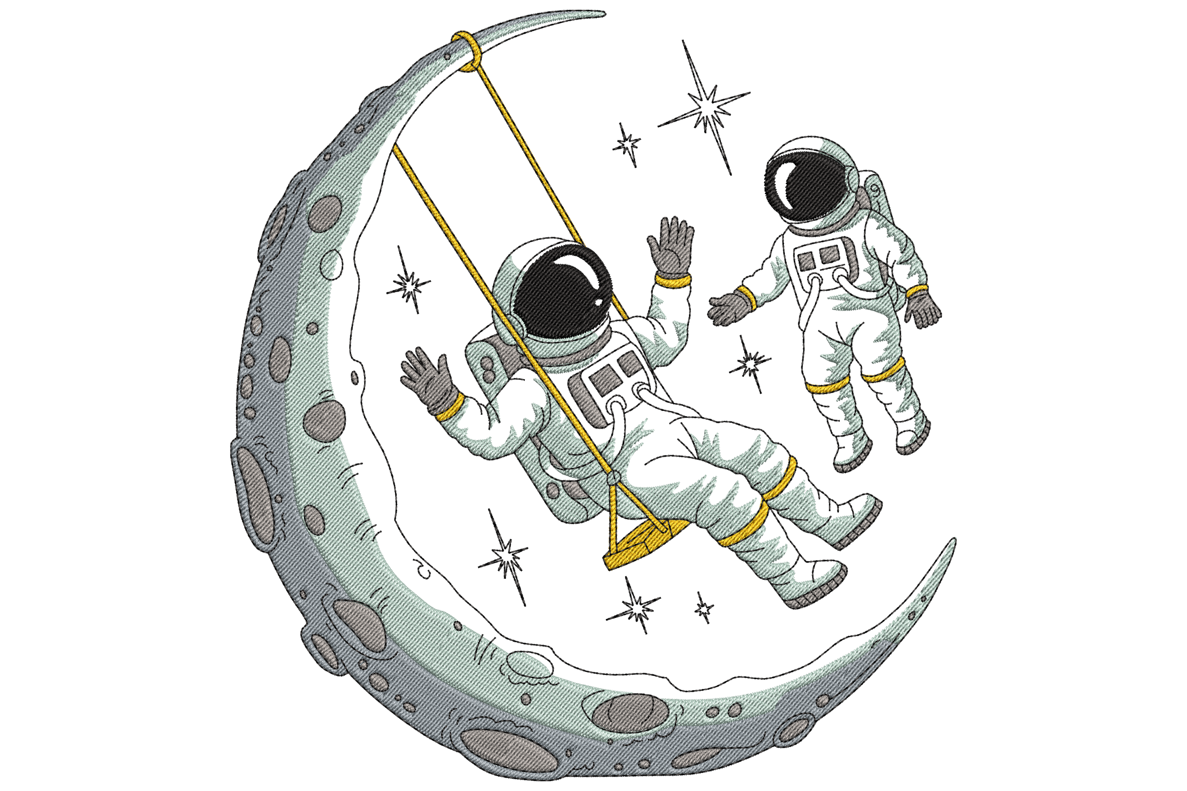 Astronaut Swing on Moon