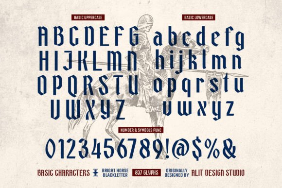 Bright Horse Font PNG with transparent background - Preview 4